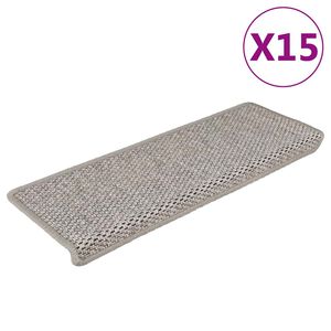 vidaXL Selvklebende trappematter sisal-utseende 15 stk 65x21x4 cm s&oslash;lv