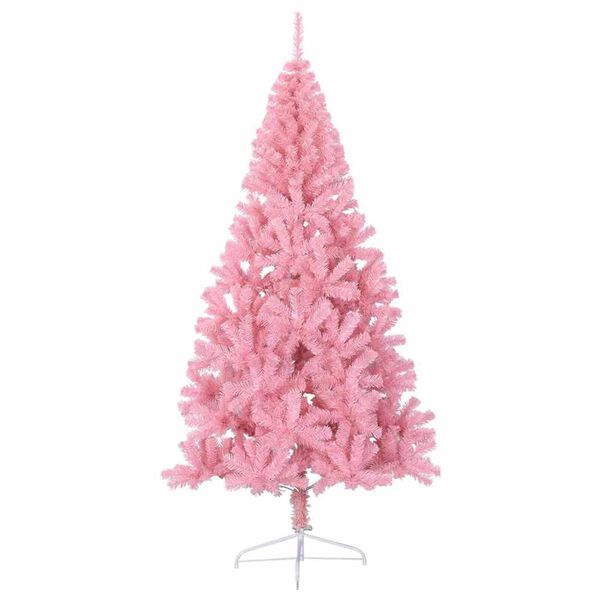 vidaXL Kunstig Forh&aring;ndsopplyst Juletre med 300 LED Rosa 240 cm PVC