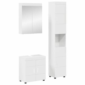 vidaXL Baderomsinnredningssett TULUM 3 pcs H&oslash;yglanset hvit