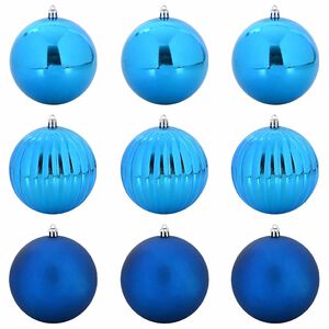 vidaXL Julekulsett XL 9 stk. Bl&aring; &Oslash; 15 cm Plast