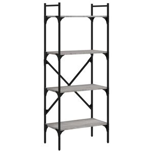 vidaXL Bokhylle 4 etasjer gr&aring; sonoma 56x31,5x138,5 cm konstruert tre