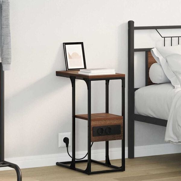 vidaXL Nattbordskap brun eik 41.5 x 26 x 60.5 cm Konstruert tre