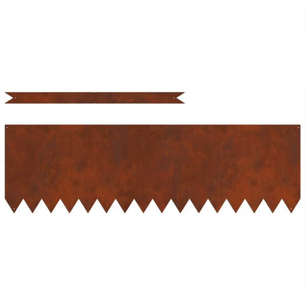 vidaXL Gjerdekant 50 pcs Brun 100 x 0.05 x 20 cm Cortenst&aring;l