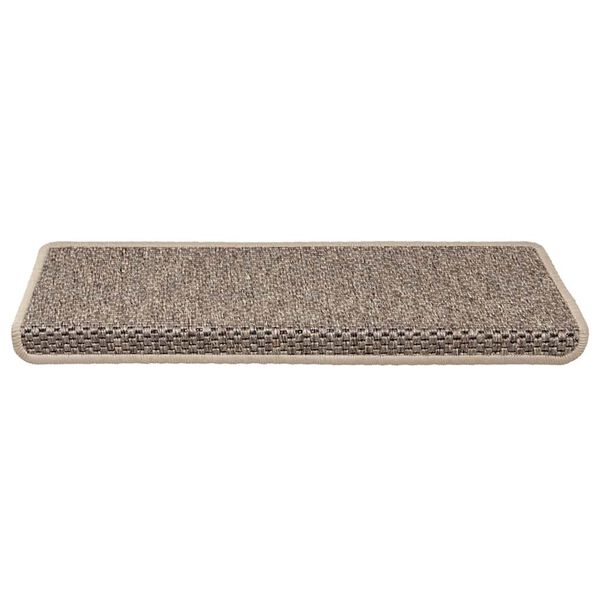 vidaXL Selvklebende trappematter sisal 30 stk 65x21x4 cm m&oslash;rk beige