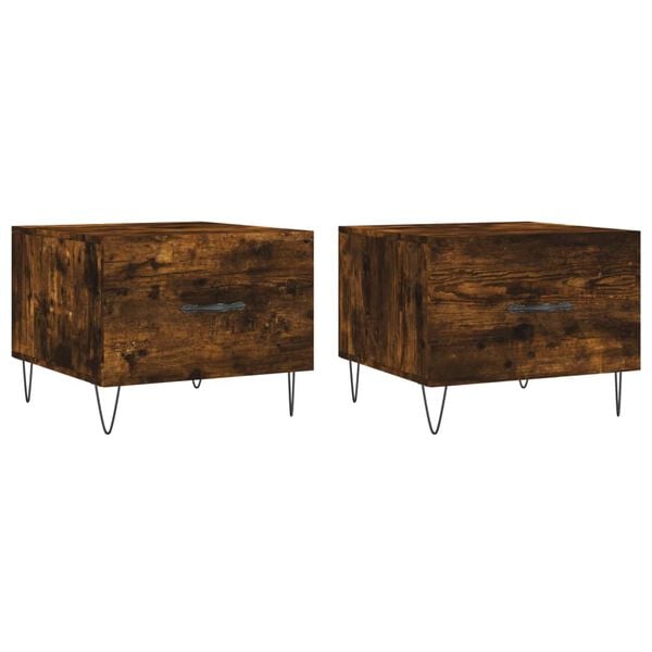 vidaXL Salongbord 2 stk r&oslash;kt eik 50x50x40 cm konstruert tre