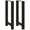 vidaXL Barbordben svart 2 stk 40x(90-91) cm st&aring;l