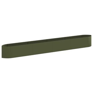 vidaXL Hevet Hagebed Olivengr&oslash;nn 380 x 40 x 40 cm St&aring;l