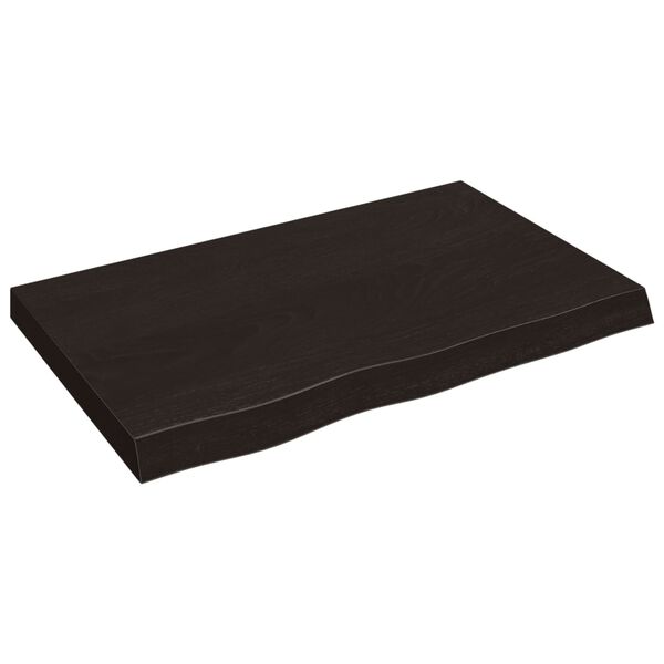 vidaXL Benkeplate til bad m&oslash;rkebrun 80x50x(2-6) cm behandlet heltre