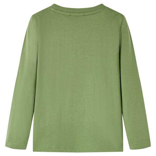 T-skjorte for barn med lange ermer lysekaki 104