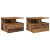 vidaXL Flytende Nattbord 2 stk. Gammelt tre 40 x 31 x 28 cm