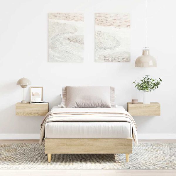 vidaXL Sengeramme uten madrass sonoma eik 100x200 cm konstruert tre