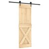 vidaXL Skyved&oslash;r Naturlig og svart 70 x 210 cm Massiv Furu Tre