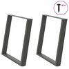 vidaXL Spisebordben U-formet 2 stk antrasitt 80x(72-73) cm st&aring;l