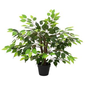 vidaXL Kunstig Ficusplante Gr&oslash;nn 73 x 16 x 60 cm Stoff og Tre