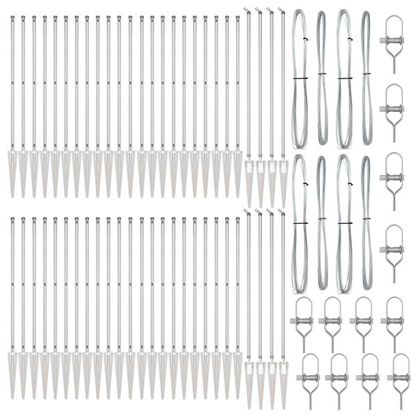 vidaXL Gjerdepåle Annet 52 pcs Grå 3,2 x 3,2 x 180 cm Stål