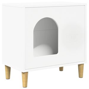 vidaXL Katt Hus Hvit 51 x 30 x 52 cm Konstruert tre