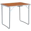 vidaXL Sammenleggbart campingbord med metallramme 80x60 cm