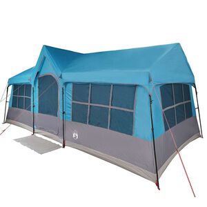 vidaXL Familietelt Bl&aring; og gr&aring; 622 x 295 x 238 cm Polyester og st&aring;l