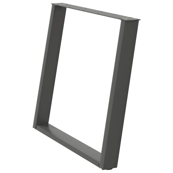 vidaXL Spisebordben U-formet 2 stk antrasitt 100x(72-73) cm stål