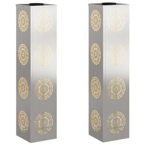 vidaXL Solenergi LED stibelys 2 stk. Varmhvit 18 x 18 x 80 cm