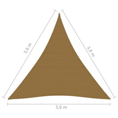 vidaXL Solseil 160 g/m² gråbrun 3,6x3,6x3,6 m HDPE