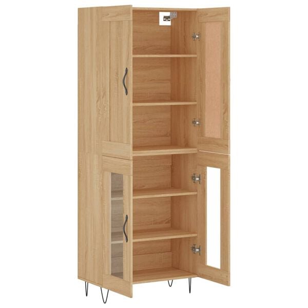 vidaXL Highboard sonoma eik 69,5x34x180 cm konstruert tre