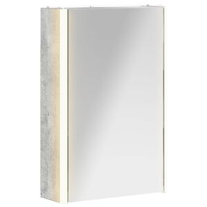 vidaXL Baderomsspeilskap Betonggr&aring; 33 x 11,5 x 50 cm Konstruert tre