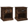 vidaXL Nattbord 2 stk r&oslash;kt eik 39x39x47,5 cm konstruert tre