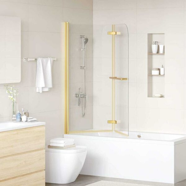 vidaXL Leddet dusjdør med 2 paneler ESG 120x140 cm