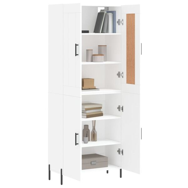 vidaXL Highboard hvit 69,5x34x180 cm konstruert tre