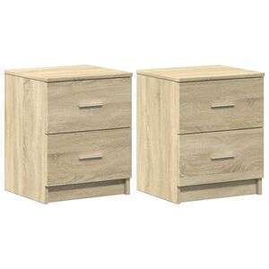 vidaXL Nattbord 2 stk med 2 skuffer sonoma eik 40x36x50 cm