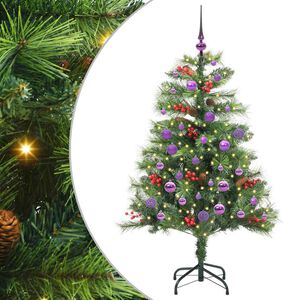 vidaXL Kunstig juletre 150 LED-lys Varmhvit PVC og metall Gr&oslash;nn