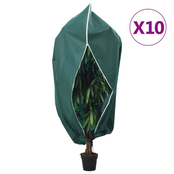 vidaXL Plantefleecetrekk med glidel&aring;s 10 stk 70 g/m&sup2; 3,93x3,5 m
