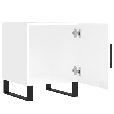 vidaXL Nattbord høyglans hvit 40x40x50 cm konstruert tre