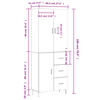 vidaXL Highboard r&oslash;kt eik 69,5x34x180 cm konstruert tre