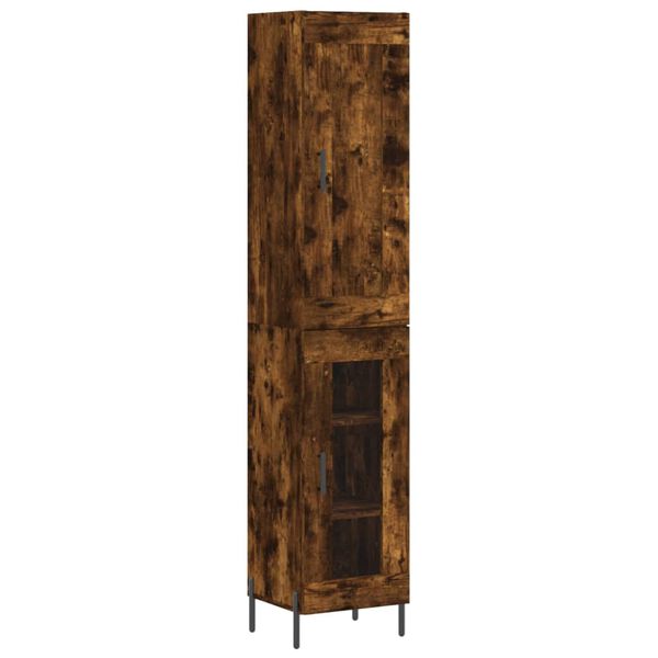 vidaXL Highboard r&oslash;kt eik 34,5x34x180 cm konstruert tre