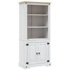 vidaXL Vitrine meksikansk corona-stil furu hvit 80x40x170 cm