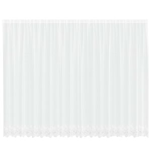 vidaXL Blondegardin med gardiner Blomster Hvit 245 x 500 cm Polyester