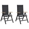 vidaXL Recliner Hage Stoler 2 pcs Svart 58 x 73 x 111,5 cm Textilene