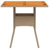 vidaXL Hagebord beige 80x80x75 cm polyrotting og akasie