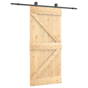 vidaXL Skyved&oslash;r Naturlig og svart 95 x 210 cm Massiv Furu Tre