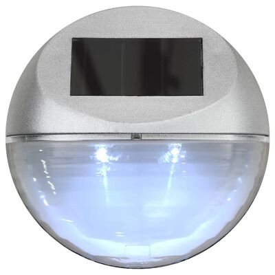 vidaXL Utendørs soldreven vegglampe LED 12 stk rund sølv