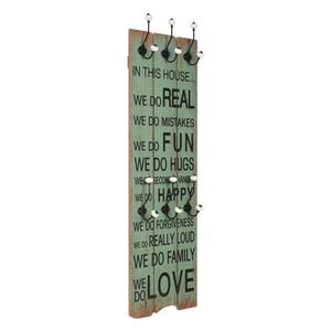 vidaXL Veggmontert klesstativ med 6 kroker 120x40 cm "HAPPY LOVE"