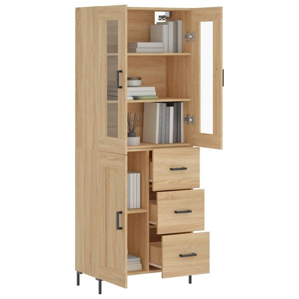 vidaXL Highboard sonoma eik 69,5x34x180 cm konstruert tre