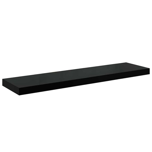 vidaXL Flytende vegghylle h&oslash;yglans svart 90x23,5x3,8 cm MDF