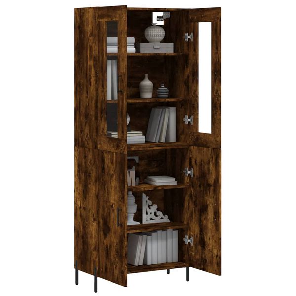 vidaXL Highboard r&oslash;kt eik 69,5x34x180 cm konstruert tre