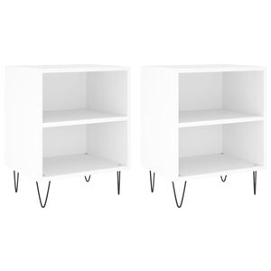 vidaXL Nattbord 2 stk hvit 40x30x50 cm konstruert tre