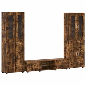 vidaXL TV-benksett med skuff med hylle FLORIN R&oslash;kt eik Konstruert tre