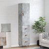 vidaXL Highboard betonggr&aring; 34,5x34x180 cm konstruert tre