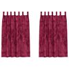 vidaXL Fløyel Gardiner med gardiner 2 pcs Vinrød 175 x 140 cm Fløyel